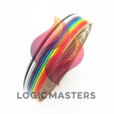 NEW 1.27mm Spacing Pitch10 WAY 10P Flat Color Rainbow Ribbon Cable Wiring Wire