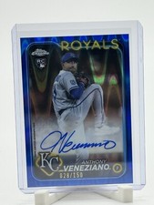 2024 Topps Chrome #RA-AV Anthony Veneziano RC Auto RayWave Blue Royals /150