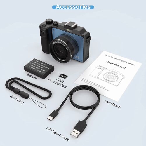 Cámara digital 4K para fotografía 48MP cámara de vlogging para YouTube con 3,0’’ 18 - Imagen 2 de 7