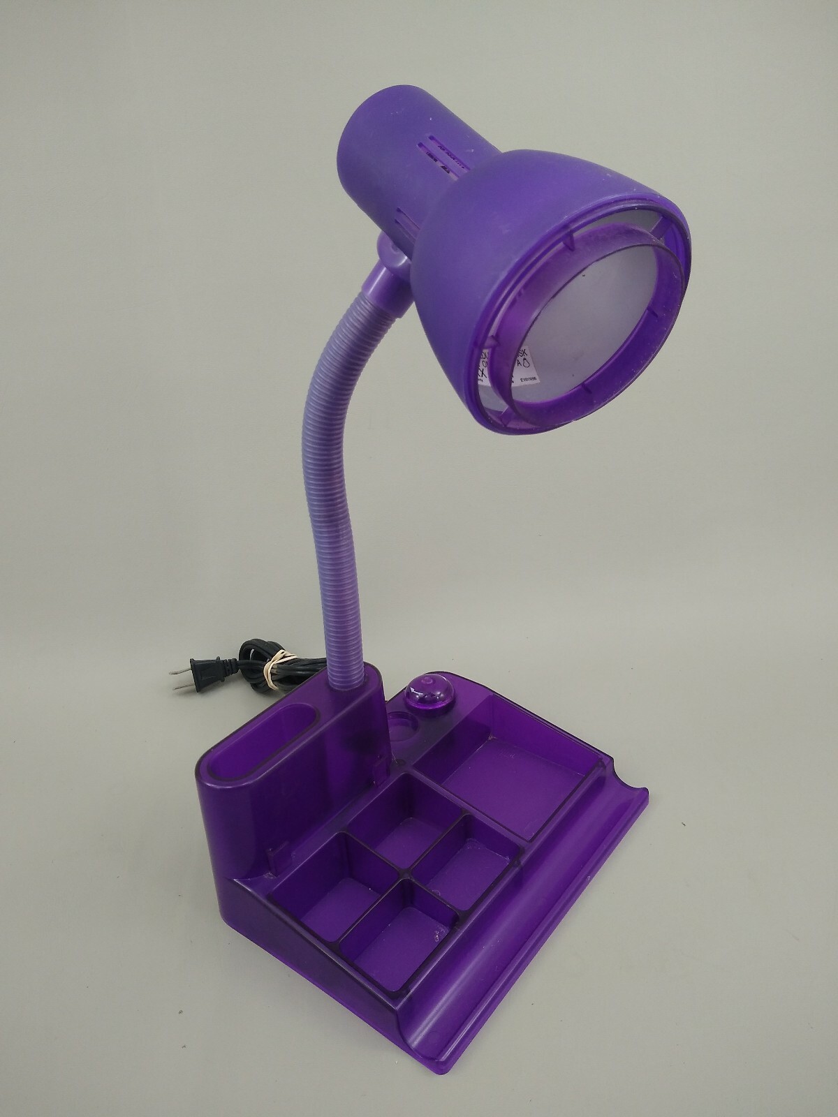 purple desk lamp with organizer