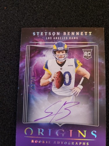 1st On Print 2023 Panini Origins Stetson Bennett Purple FOTL Auto /17 (RC) Rams - Picture 5 of 7