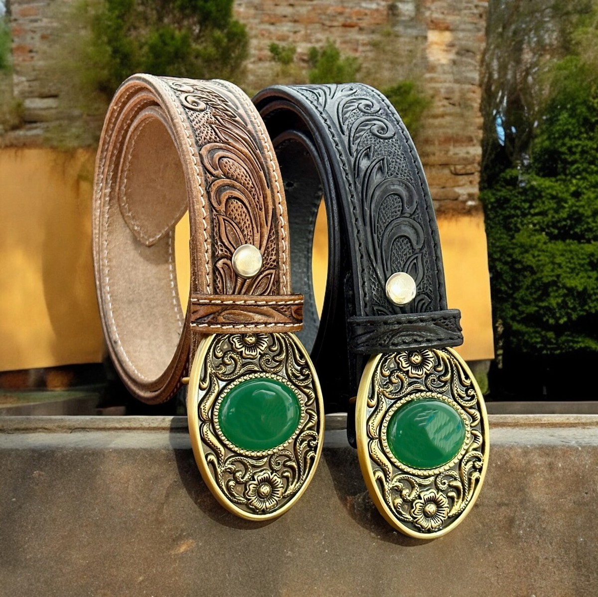 Western Belt Handmade Full Grain Leather With Removable 