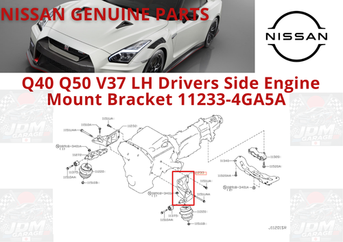 NISSAN Genuine Q40 Q50 V37 LH Drivers Side Engine Mount Bracket 11233-4GA5A - Picture 2 of 4