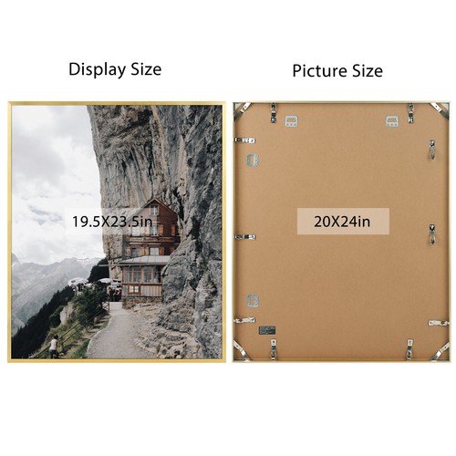 20x24 Aluminum Picture Frame Acrylic Front Thin Metal Poster Photo Frame - Picture 12 of 15