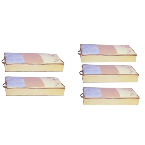 Flexible Zippered Under Bed Storage Bag Fabric Underbed Clothes Storage - Picture 8 of 8