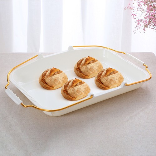 Rectangular Bread Tray Loaf Container for Cakes Serving with Handle - Picture 9 of 12