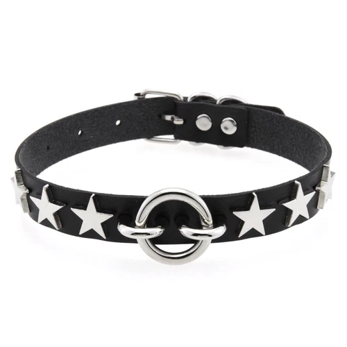 O-Ring Stern Goth Punk PU Leder Choker Halsband Halskette Neckchain Mädchen Party - Bild 10 von 37