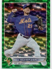 2022 Topps Update GREEN CRACKED ICE #US1 Max Scherzer NEW YORK METS 178/499 46