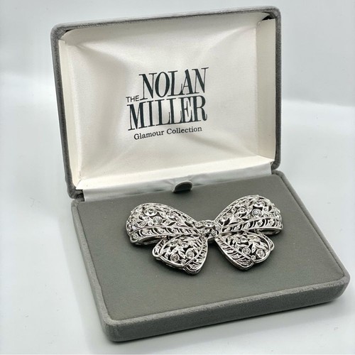 Rare Nolan Miller Glamour Collection 2001 Amore’ Bow Pin Brooch Vintage Classic