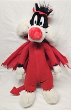 Vintage 1998 Sylvester The Cat Devil 21  Plush Figure Warner Bros Studio Tweety