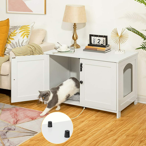 Katzentoilette Katzenklo Schrank Katzenhaus mit Tür Katzenschrank Sitzbank - Bild 13 von 49