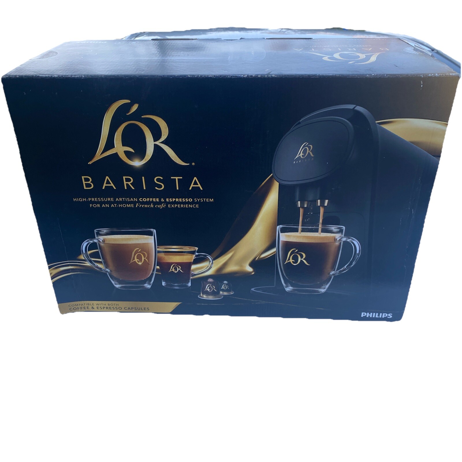 L'OR Barista System Coffee Espresso Machine Combo Philips, Matte Black Open New-image