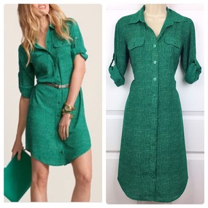 emerald green shirt dress