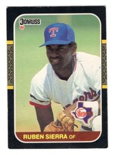 1987 Donruss #346 Ruben Sierra Texas Rangers Baseball Rookie Card RC 