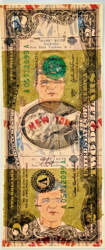 Mr. Clever Art ltd ed signed art bank note $2 USD two DOLLAR Babe Ruth