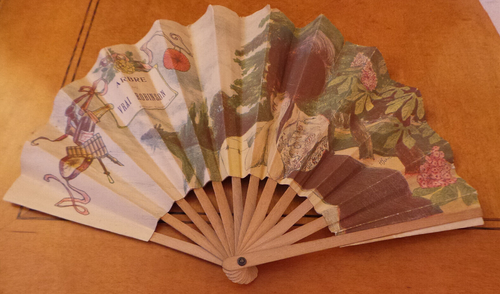 rare French Advertising Fan Arbre du Vrai Robinson Paris by H. Schick VG+ - Picture 4 of 5