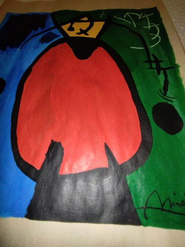 Joan Miró - peinture, médias mixtes sur papier, œuvres d'art vintage, signées et estampillées, art - Photo 4 sur 8