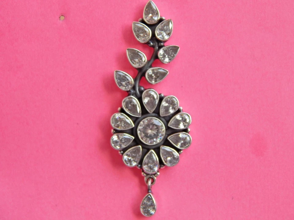 Натуральный кубический цирконий цветок серьги 925 пробы свадебные серьги подарок - Изображение 4 из 4