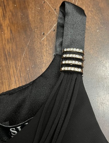 SLNY Black Layered Ruffled Cocktail Dress Women’s Size 6 - Picture 4 of 6