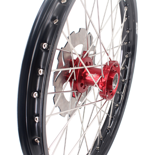 Llantas KKE 21/19 CNC MXWheels aptas para Honda CRF450L CRF450X 2019-2025 CRF450RL buje rojo - Imagen 12 de 12