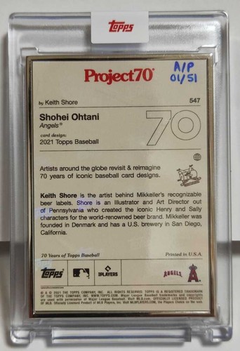 Shohei Ohtani Topps 01/51 Project 70 Carte Design Carta Pokémon #547 MVP LA Angelo - Foto 6 di 16
