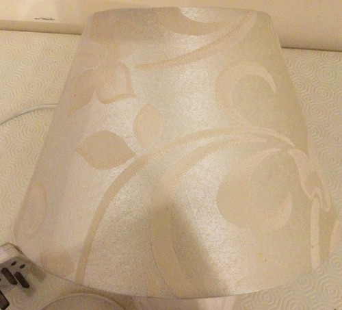 Vintage 1970 "er Jahre BHS Tischlampe Creme Blumenmuster 7,5" hoch + Schirm KOSTENLOSER VERSAND - Bild 7 von 8