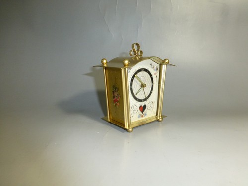 Rare Vintage German Mantel Pendulum Alarm Clock Newly Serviced ( Watch Video )  - Bild 5 von 12