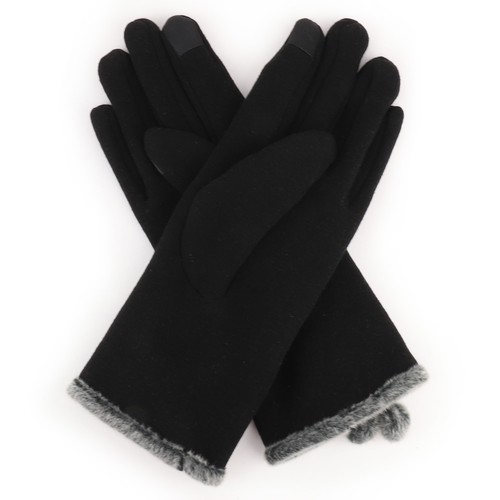 Smartphone Touchscreen Damen Fellbesatz Bommel Dekoration SMS Handschuh - KOSTENLOSER VERSAND - Bild 4 von 13