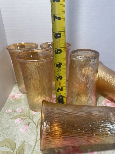 Baumrinde Karneval Glas Ringelblume Saftbecher Jeanette Imperial 6er Set - Bild 7 von 12