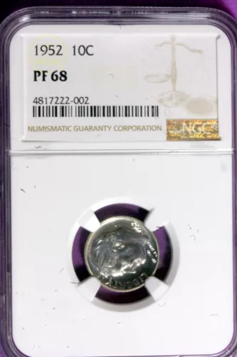 1952 - NGC PF68 ROOSEVELT DIME!!  #B34399