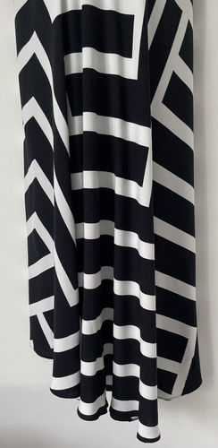 PRINCIPLES BEN DE LISI BLACK & WHITE GEOMETRIC PRINT VISCOSE HI LOW DRESS 14 - Picture 4 of 9