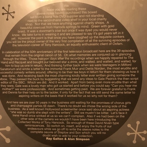 THE TONY HANCOCK  DVD 8 Disc Box Set  Tony Hancock Sid James BBC Collection  NEW - Imagen 5 de 7
