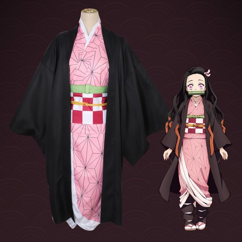Anime Demon Slayer Nezuko Kamado Kostüm Kimetsu keine Yaiba Party Cosplay S-2XL - Bild 11 von 17