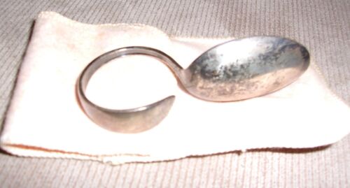 VINTAGE RLB ROGERS LUNT BOWLEN CURVED LOOP BABY SPOON STERLING SILVER 1910s 20s - Picture 3 of 7