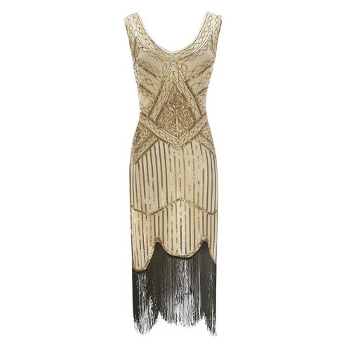 Women Party Dress 1920 s Great Gatsby Flapper Vestidos Sequin Bead Fringe Dress - Afbeelding 15 van 33