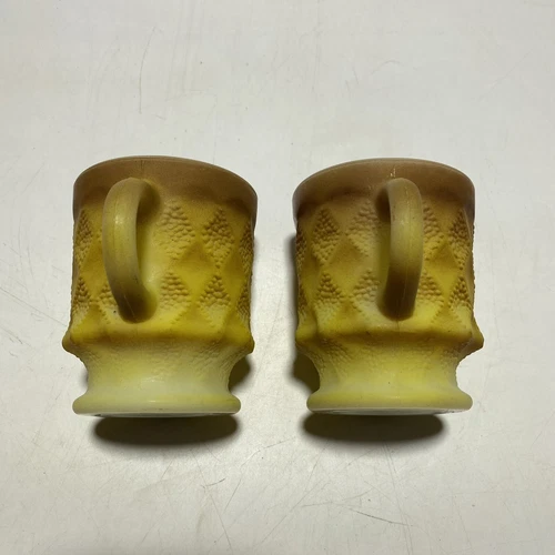 Kimberly Diamond Fire King Anchor Hocking coffee cup mugs Set Of Two
