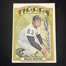 WILLIE HORTON 1972 TOPPS SIGNED AUTOGRAPHED CARD #750 HI# DETROIT TIGERS
