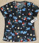 Butter-Soft Scrub Top Women’s Sloth/Floral Short Shirt Size Small New With Tags.