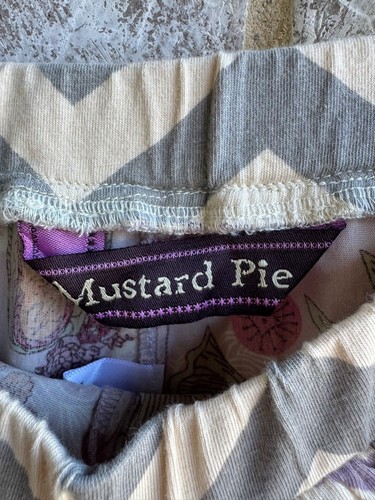 Mustard Pie Parisian Print Ruffle Cotton Pants Girl's Size 7 - Picture 3 of 9