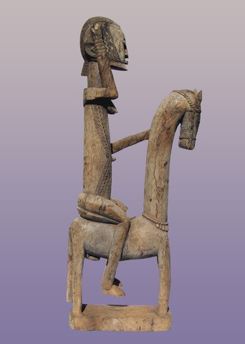 African Dogon Horse and Rider From Mali 53" Tall