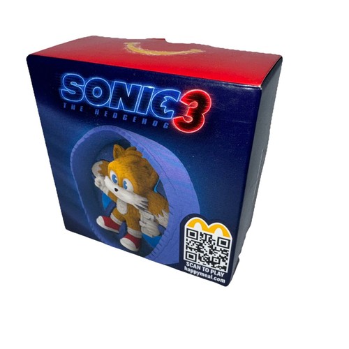 Mcdonald’s Sonic 3 Toy, Tails Blue Roller | Rare Collectible IN BOX (Brand New)