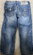 True Religion Toddler Girls Jean Denim Size 24M Coral Stitch Single End