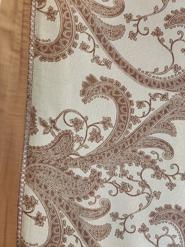 Wow! Custom Made Queen Duvet Floral Satin Gold Taupe Brown Paisley Print 90"x92" - Picture 5 of 16