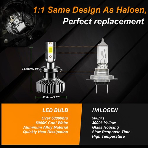 For Yamaha Yzf R1 2004-2008 2009 2010 2011 2012 2013 2014 H7 LED Headlight Bulbs - Picture 47 of 74