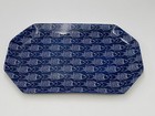 Fish Patterned 14x9” Serving Loaf Tray Blue & White Veggie Platter Kate Nelligan