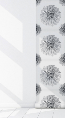 Flora Vinyl Canvas Peel & Stick Wallpaper Panel Sepia 2'W x 10.5'L Panel - Picture 2 of 13