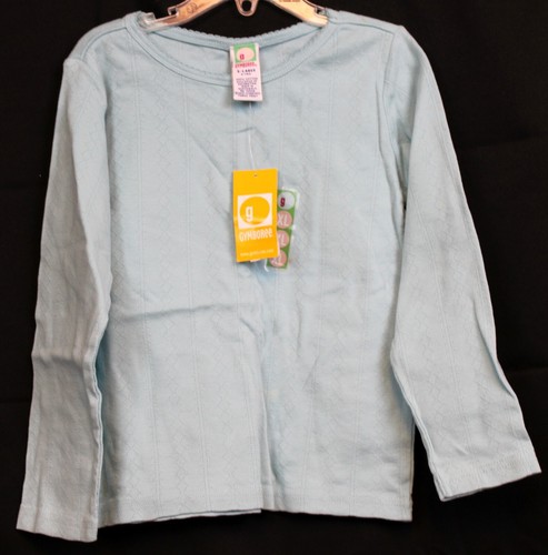 NEW 2001 Gymboree Sweet Chic Light Blue Shirt Stripe Diamond Long sleeve Sz XL 6 - Picture 1 of 5