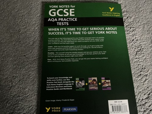 YORK NOTES AQA 9-1 GCSE ENGLISH LANGUAGE PRACTICE TESTS WITH ANSWERS TEXTBOOK - Picture 2 of 4