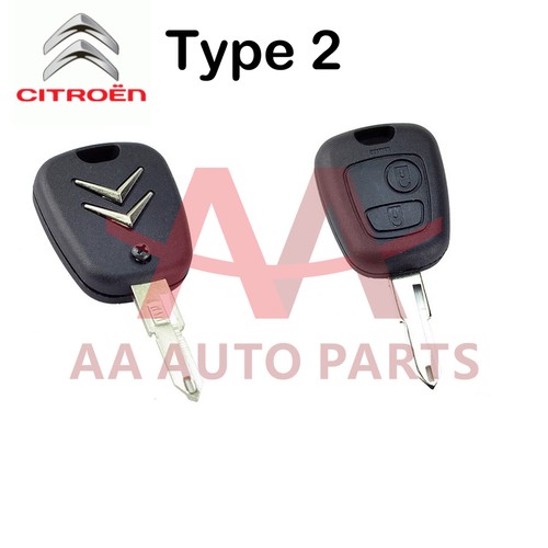 Peugeot Citroen Remote 2 Button Key Shell Case Replacement Uncut key - Picture 2 of 5