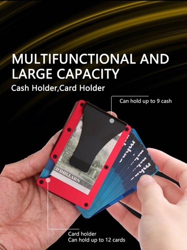 Ridge Style Unisex Gift Business Minimalist RFID Card Holder Red - 第 10/14 張圖片